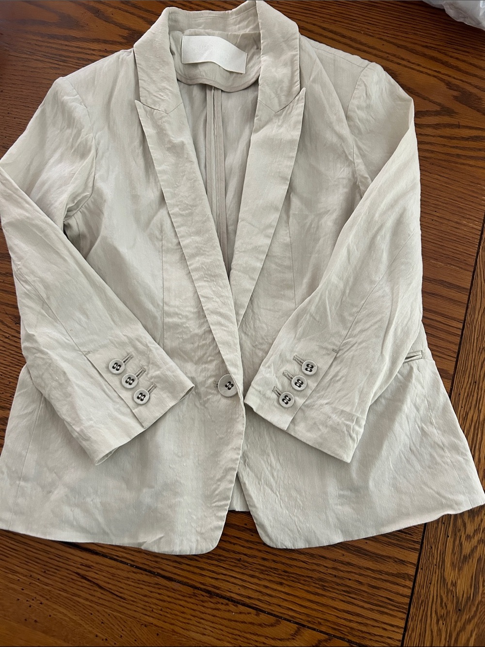 Moussy Light Cream Single-Button Women's Blazer Size 1/1